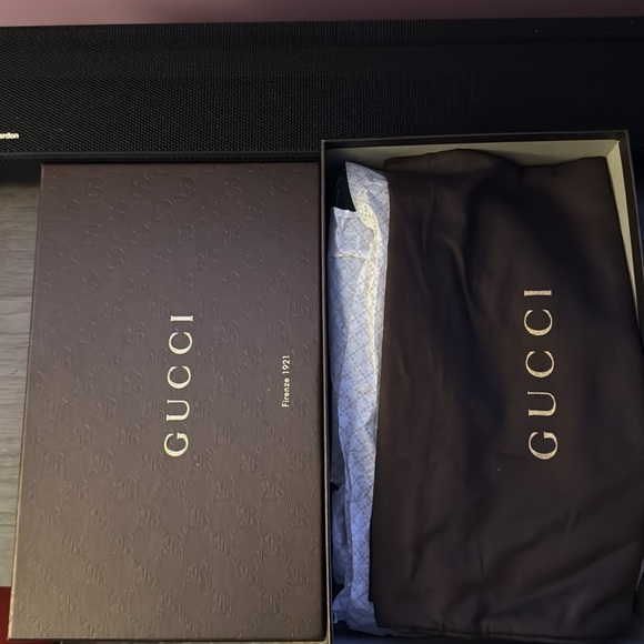 🇮🇹 Gucci - SIZE 40 309774 CGX10 1000 KID SUEDE NAPPA CHARLOT, black block heel - Picture 3 of 15